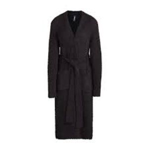SKIMS Black Cozy Boucle Robe, Size L/XL